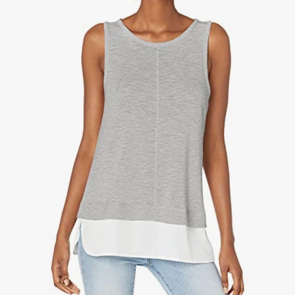 J. Crew Gray and White Sleeveless Tank Top - Picture 2 of 6